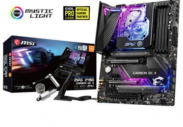 Системная плата MSI MPG Z490 Carbon EK X укомплектована водоблоком