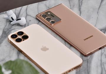 Золотистый iPhone 12 Pro и бронзовый Samsung Galaxy Note20 Ultra показали «бок о бок». Красивые реалистичные рендеры