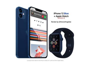 Синий концепт: iPhone 12 Max и Apple Watch Series 6 за $1150
