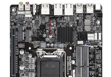 Системная плата Gigabyte IMB410TN типоразмера Thin Mini-ITX поддерживает процессоры с TDP до 65 Вт