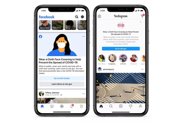 Facebook и Instagram напомнят о необходимости носить маску