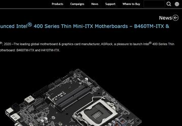 ASRock заглядывает в будущее. Низкопрофильные системные платы B460TM-ITX и H410TM-ITX поддерживают процессоры Intel в исполнении LGA 1200