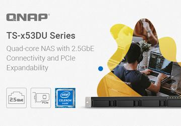 Хранилища Qnap TS-x53DU рассчитаны на стоечный монтаж
