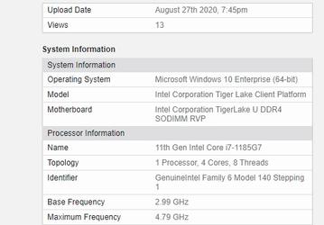 Встроенный GPU DG1 процессора Intel Core i7-1185G7 обходит по производительности GeForce GTX 1050 Ti