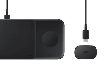 Пока Apple пытается, Samsung уже выпустила беспроводную зарядную станцию Wireless Charger Trio для одновременной зарядки трёх устройств