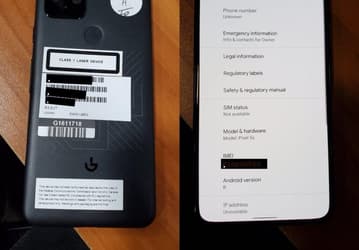Включённый Google Pixel 5s с Android 11 впервые показали вживую