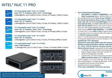 Мини-ПК Intel NUC на лучших современных процессорах компании. Появились данные о NUC 11 Pro