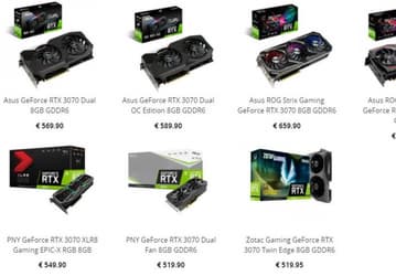 Похоже, цены на GeForce RTX 3070 уже начинают завышать