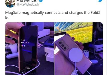 Беспроводное зарядное устройство Apple MagSafe работает с Samsung Galaxy Z Fold 2