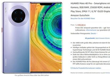 Цена на уровне iPhone 12 Pro Max. Немецкий Amazon раскрыл стоимость Huawei Mate 40 Pro за сутки до анонса