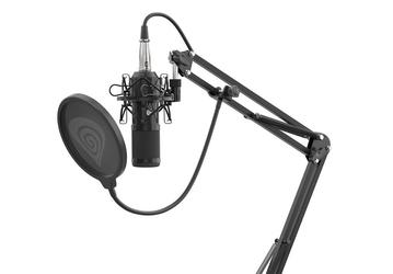 Микрофон Genesis Radium 300 XLR комплектуется настольной стойкой и другими принадлежностями