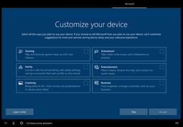 Windows 10 будет спрашивать, для каких целей пользователь собирается использовать компьютер