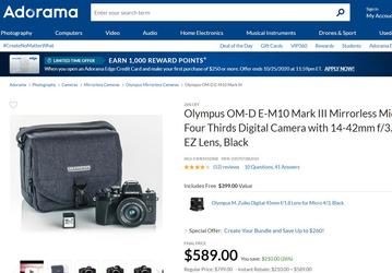Комплекты из камер Olympus OM-D E-M10 Mark III и двух объективов распродаются меньше чем за полцены