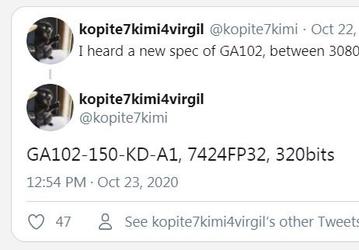 Nvidia приписали намерение заполнить промежуток между RTX 3070 и RTX 3080