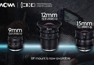 Объективы Laowa 9mm T2.9 Zero-D Cine, 12mm T2.9 Zero-D Cine и 15mm T2.9 FE Zero-D Cine стали доступны в варианте с креплением Canon RF