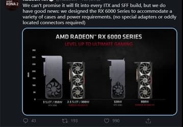 AMD сравнила видеокарты Radeon RX 6900 XT и RX 6800 XT с Nvidia GeForce RTX 3090 и RTX 3080