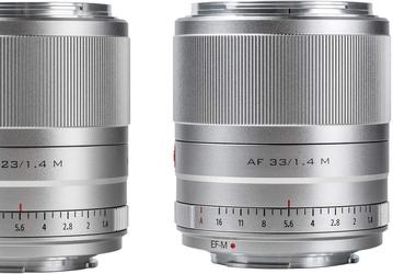 Начались продажи объективов Viltrox 23mm F1.4 STM и 33mm F1.4 STM с креплением Canon EF-M