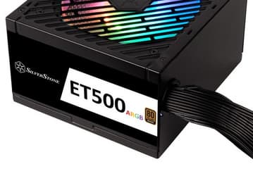 Блок питания SilverStone ET500-ARGB имеет сертификат 80 Plus Bronze