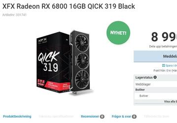 Видеокарта XFX Radeon RX 6800 Qick 319 похожа на модель Radeon RX 6800 Merc 319