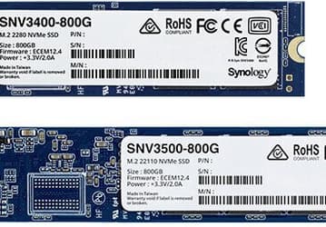 Synology добавляет в линейки твердотельных накопителей SNV3400 и SNV3500 модели объёмом 800 ГБ