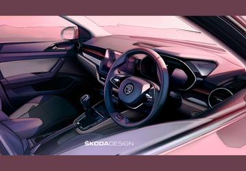 Салон бюджетного Skoda Slavia впервые показали на официальном изображении