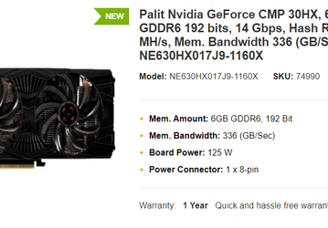 Первая специализированная карта Nvidia для майнинга замечена в продаже