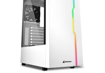 Корпус Sharkoon RGB Slider White окрашен в белый цвет и украшен адресуемой подсветкой