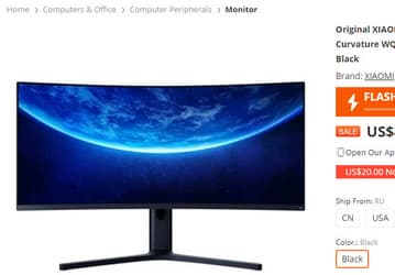 34-дюймовый изогнутый монитор Xiaomi с доставкой в Россию резко подешевел