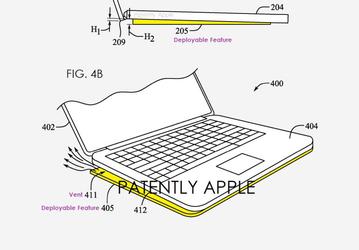 Apple пытается запатентовать выдвижную опору для MacBook, которая заодно улучшает вентиляцию