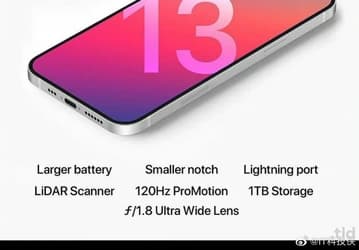 iPhone 13 во всей красе: небольшая чёлка, D-ToF, узкие рамки и разъём Lightning