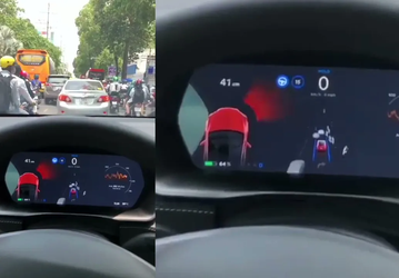 Автопилот Tesla попросил пощады на перегруженной скутерами улице Вьетнама