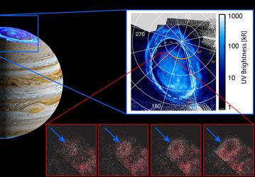 Межпланетная станция Juno обнаружила странное полярное сияние на Юпитере 