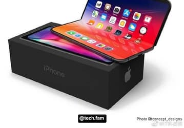 Возможный складной iPhone показали на рендерах – с врезанной фронтальной камерой и датчиками системы FaceID