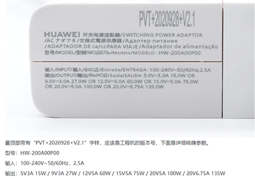 У Huawei появилось компактное зарядное устройство мощностью 135 Вт для смартфонов и ноутбуков