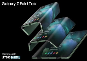 Так выглядит потенциальный Galaxy Z Fold Tab. Планшет Samsung с гибким экраном, складываемым вдвое, показали на качественных рендерах