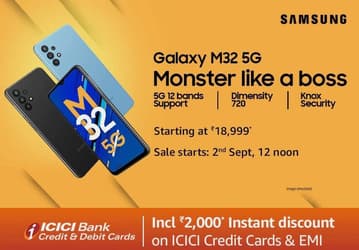 5000 мА·ч, 5G, 48 Мп за 21 000 рублей. Представлен смартфон Galaxy M32 5G