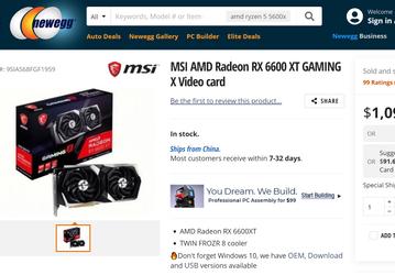 Radeon RX 6600 XT уже можно заказать, но цена втрое выше рекомендованной