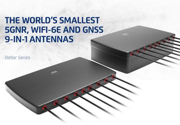 2J Antennas называет антенны серии Stellar самыми маленькими в мире комбинированными антеннами «9-в-1», поддерживающими 5GNR, WiFi-6E и GNSS