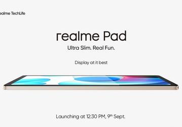 Ультратонкий планшет Realme Pad показали с разных сторон на официальных изображениях