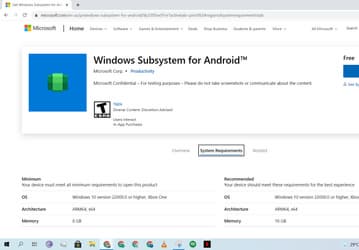 Секретное приложение Windows Subsystem for Android с поддержкой Windows 10 и Xbox One появилось в Microsoft Store