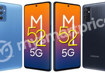 5000 мА·ч, экран Super AMOLED 120 Гц, 64 Мп. Samsung Galaxy M52 5G показали на рендерах