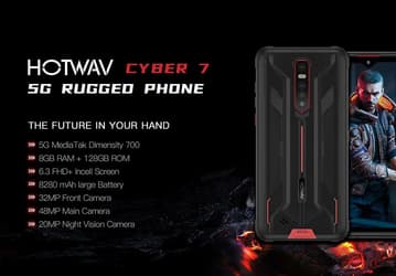 600 часов в режиме ожидания, IP69K, ИК-камера ночного видения, 5G и умные часы в подарок за 200 долларов. Представлен защищённый смартфон Hotwav Cyber 7