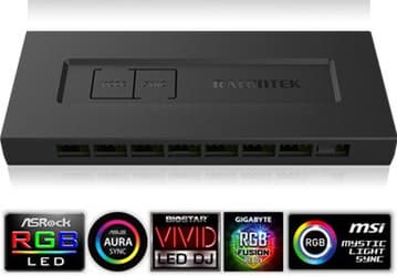 Концентратор Raijintek RJK 5V DRGB-PWM оснащён восемью выходами ШИМ и восемью выходами ARGB