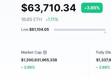 Bitcoin в шаге от абсолютного рекорда стоимости. Главная криптовалюта мира подорожала до 63 500 долларов