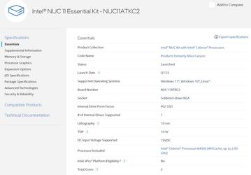 Представлены мини-ПК Intel NUC 11 Essential
