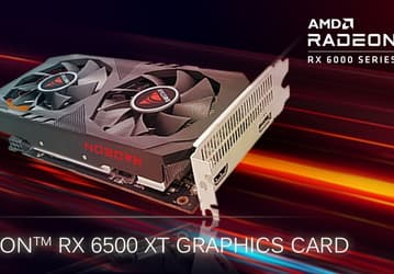 Видеокарта Biostar Radeon RX 6500 XT оснащена системой охлаждения с двумя вентиляторами