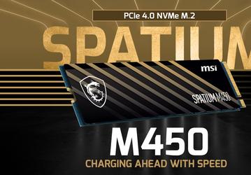 Твердотельные накопители MSI Spatium M450 оснащены интерфейсом PCIe Gen4