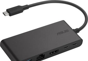 Док Asus Dual 4K USB-C Dock позволяет подключить к компьютеру с портом USB-C два монитора 4K