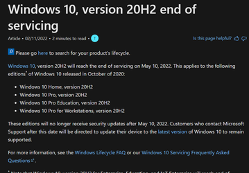 Microsoft предупредила о скором прекращении поддержки ещё одной версии Windows 10, пользователям рекомендовано обновление