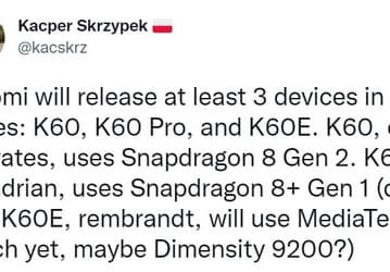 Инсайдер: Redmi готовит флагманы Redmi K60, K60 Pro и K60E. Причем самым мощным из них окажется базовый K60